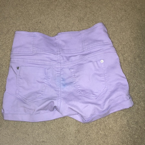 Purple  violet or lavender high waist rise shorts - Picture 3 of 3